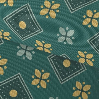 Checkered Green Flowers Waterproof Oxford