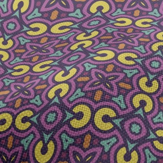 Stacked Geometric Damask Performance Linen