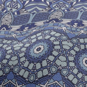 Mysterious Mosaic Damask Performance Linen