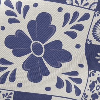 Simple And Elegant Tile Flower Twill