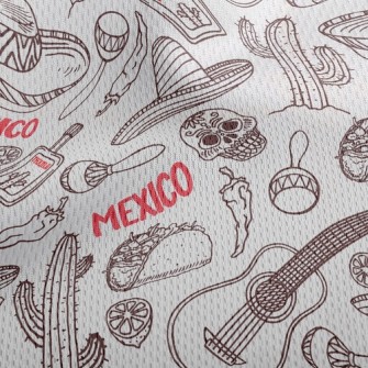 Mexican Passion Music Athletic Mesh Flat Back