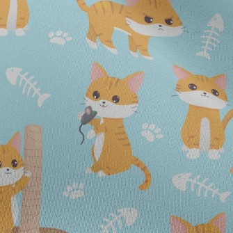 Various Playing Cats Chiffon