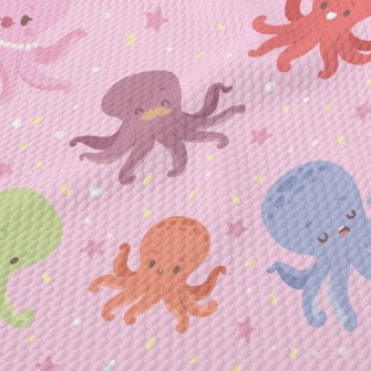 Colorful And Cute Octopus Birdseye Piqué