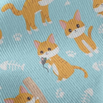 Various Playing Cats Standard Corduroy