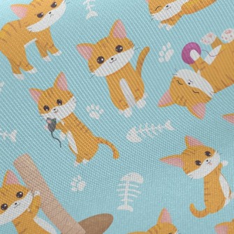 Various Playing Cats Twill