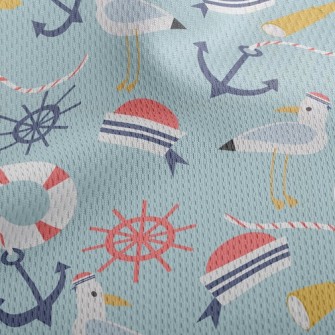 Seagull Sailor Hat Telescope Athletic Mesh Flat Back