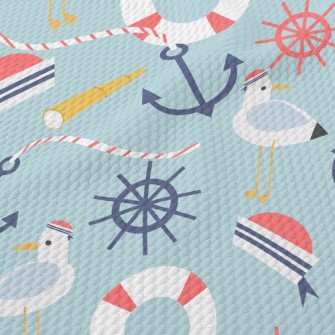 Seagull Sailor Hat Telescope Birdseye Piqué
