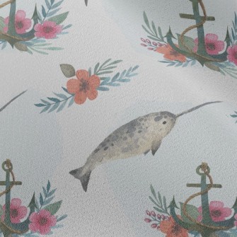 Cute Swordfish And Anchor Chiffon