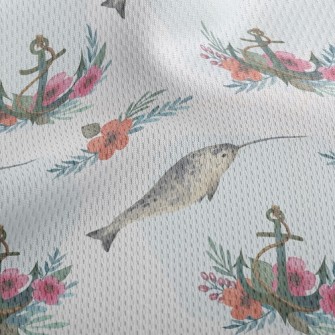 Cute Swordfish And Anchor Athletic Mesh Flat Back