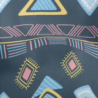 Irregular Ethnic Squares Lightweight Performance Linen