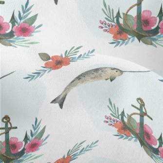 Cute Swordfish And Anchor Lightweight Performance Linen