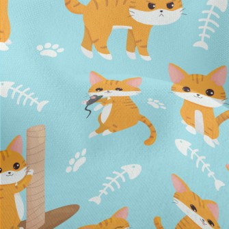 Various Playing Cats Lightweight Performance Linen