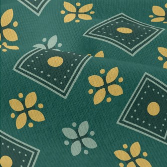Checkered Green Flowers Modern Jersey