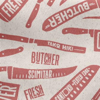 Various Kitchen Knives Jersey Backed Fleece