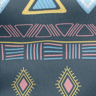 Irregular Ethnic Squares Jersey Backed Fleece