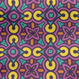 Stacked Geometric Damask Jersey Backed Fleece