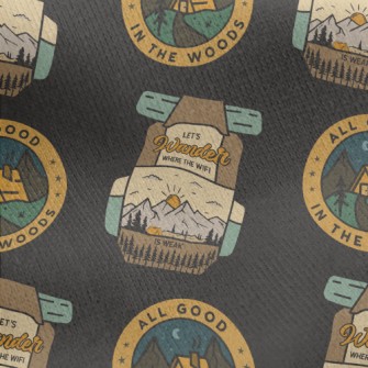 Beautiful Mountain Camping Jersey Backed Fleece