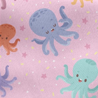 Colorful And Cute Octopus Jersey Backed Fleece