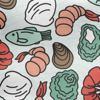 Deep Sea Lobster Shellfish Jersey Backed Fleece