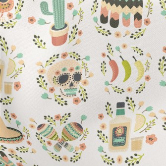 Mexican Cultural Chili Peppers Lightweight Cotton Poplin