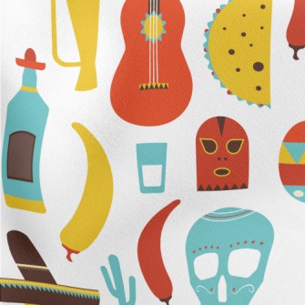 Dazzling Mexican Music Lightweight Cotton Poplin