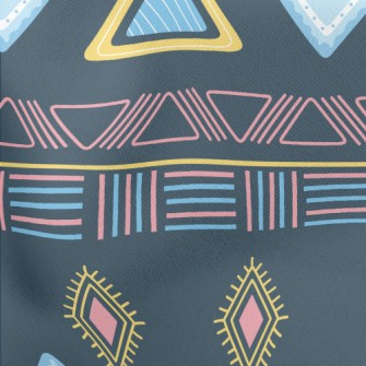 Irregular Ethnic Squares Lightweight Cotton Poplin