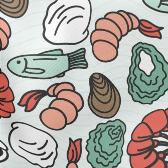 Deep Sea Lobster Shellfish Lightweight Cotton Poplin