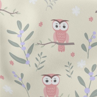Daze Owl In Tree Lightweight Cotton Poplin