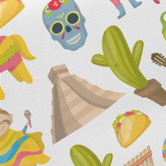 Mexican Cultural Customs Midweight Cotton Poplin