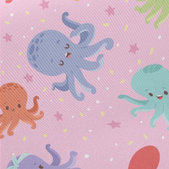 Colorful And Cute Octopus Midweight Cotton Poplin