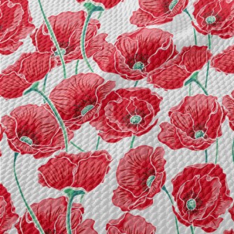 Peonies Bloom In Midsummer Birdseye Piqué