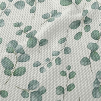 Simple Leaves And Flowers Birdseye Piqué