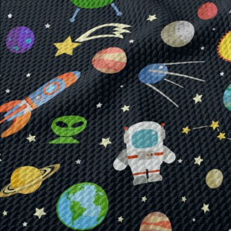 Outer Space Universe Birdseye Piqué