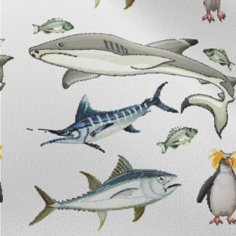 Sailfish Shark Penguin Chiffon