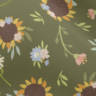 Big Sunflower Flower Chiffon