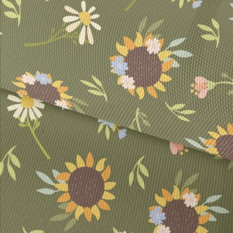Big Sunflower Flower Waterproof Oxford