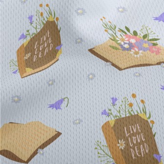 Life Books Flowers Athletic Mesh Flat Back