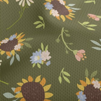 Big Sunflower Flower Athletic Mesh Flat Back