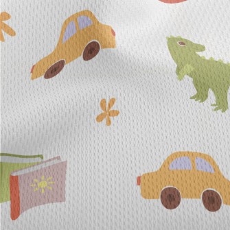 Dinosaur Car Toy Athletic Mesh Flat Back
