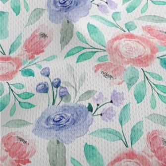 Watercolor Blooming Flowers Athletic Mesh Flat Back