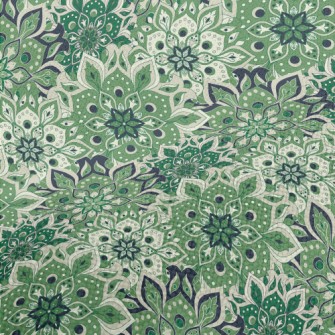 Retro Totem Flowers Performance Linen