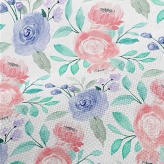 Watercolor Blooming Flowers Performance Linen