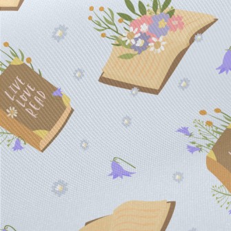 Life Books Flowers Twill