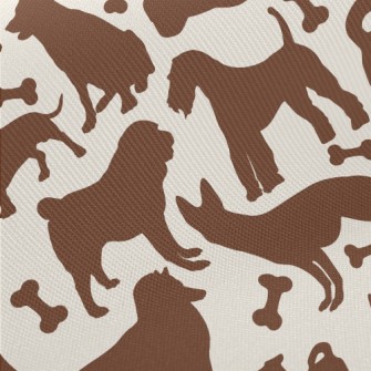 Cute Dog Silhouette Twill