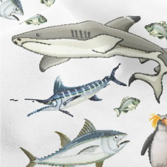 Sailfish Shark Penguin Micro Fleece