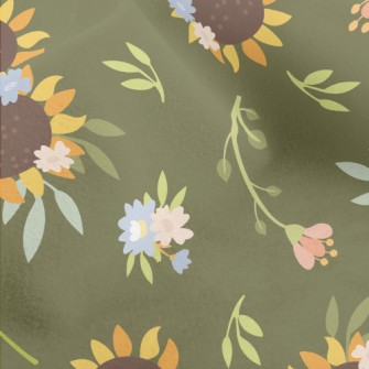 Big Sunflower Flower Micro Fleece