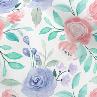 Watercolor Blooming Flowers Micro Fleece