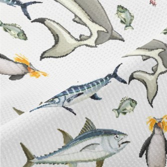 Sailfish Shark Penguin Piqué