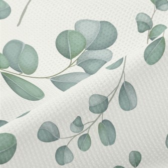 Simple Leaves And Flowers Piqué