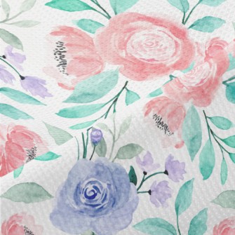 Watercolor Blooming Flowers Piqué